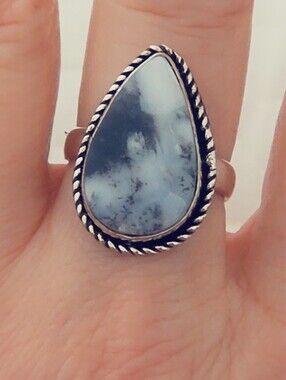 Adjustable Gemstone Statement Ring Overlay Sterling Silver Plated